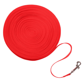 Dog Leash Long Obedience Recall Foot Feet Training Lead 6/15/23/33/50/100 FT (Length: 33 FT, Color: Red)
